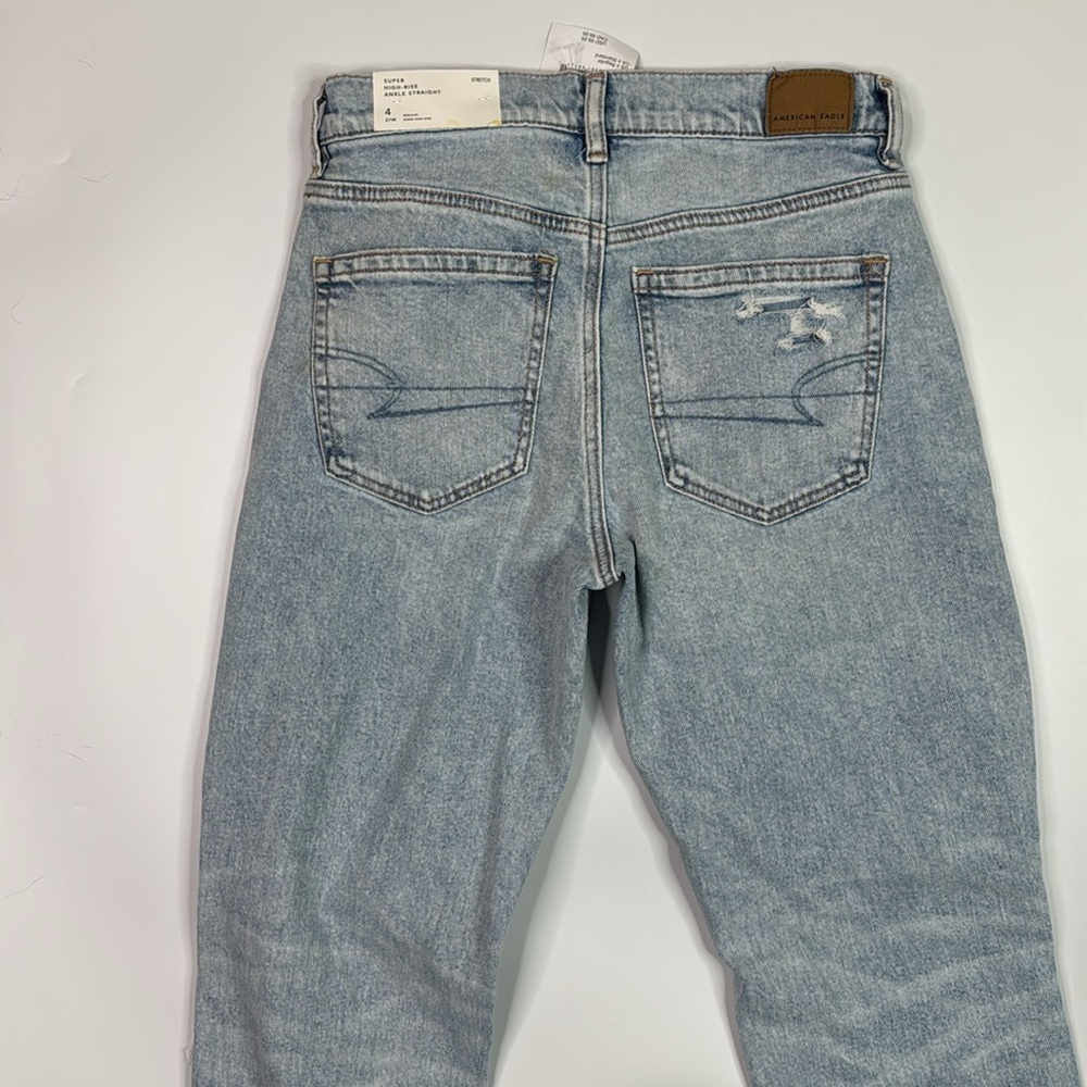 American Eagle Super High Rise Ankle Straight Jeans Size 4 - Picture 4 of 12